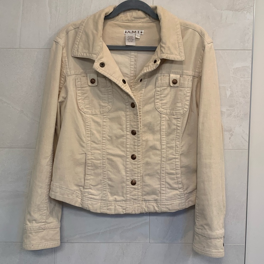 Cream corduroy button up jacket